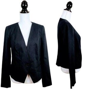 NWT WORTHINGTON Blazer Jacket, Navy Dark Blue Pinstripe Lined Career Work, M